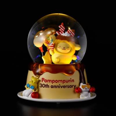 ]官方授權布丁狗30周年限定收藏 燈光 水晶球音樂盒