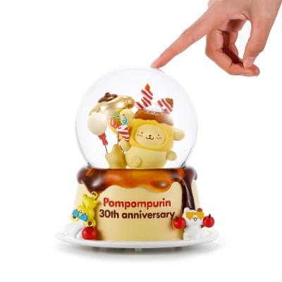 ]官方授權布丁狗30周年限定收藏 燈光 水晶球音樂盒