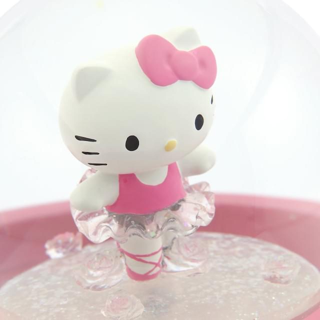 Hello Kitty 芭蕾 燈光 水晶球音樂盒 