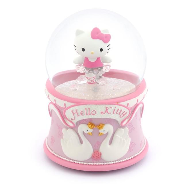 Hello Kitty 芭蕾 燈光 水晶球音樂盒 