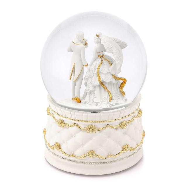 我們結婚吧水球(奢華金) 水晶球音樂盒