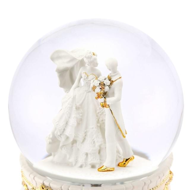 我們結婚吧水球(奢華金) 水晶球音樂盒