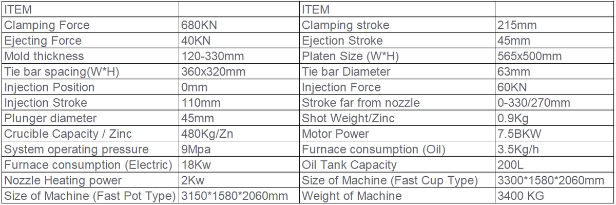 DM68T Fast Cup Type Hot Chamber Machine