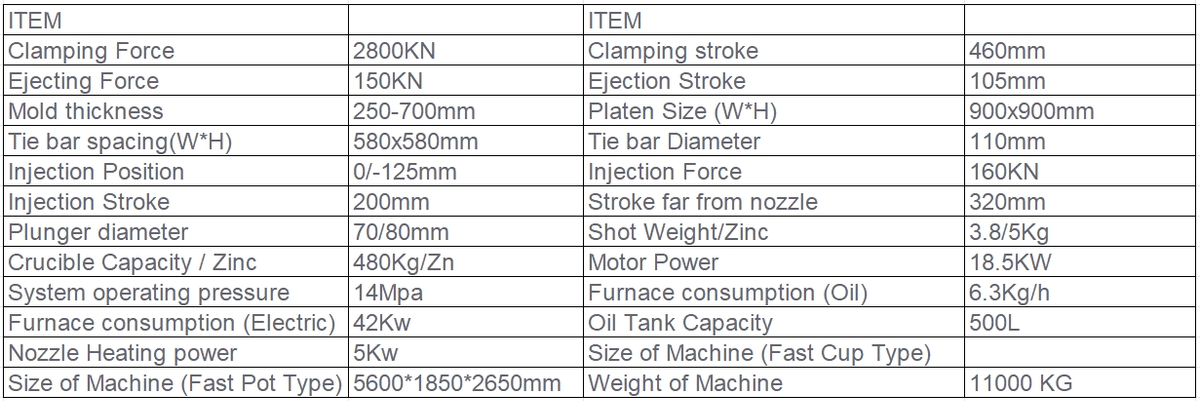 DM280T Reinforced Type Hot Chamber Machine