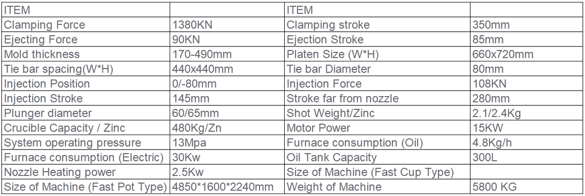 DM138T Reinforced Type Hot Chamber Machine