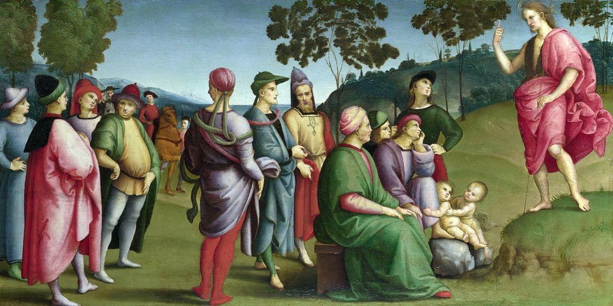 Fig. 1. Saint John the Baptist Preaching. Raphael, 1505. The National Gallery. Web. 23 September 2019.