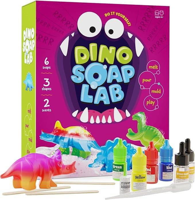 Children's Dinosaur Soap Making Kit, Dinosaur Science Toy Set, DIY Activity Craft - Art Craft Gift 