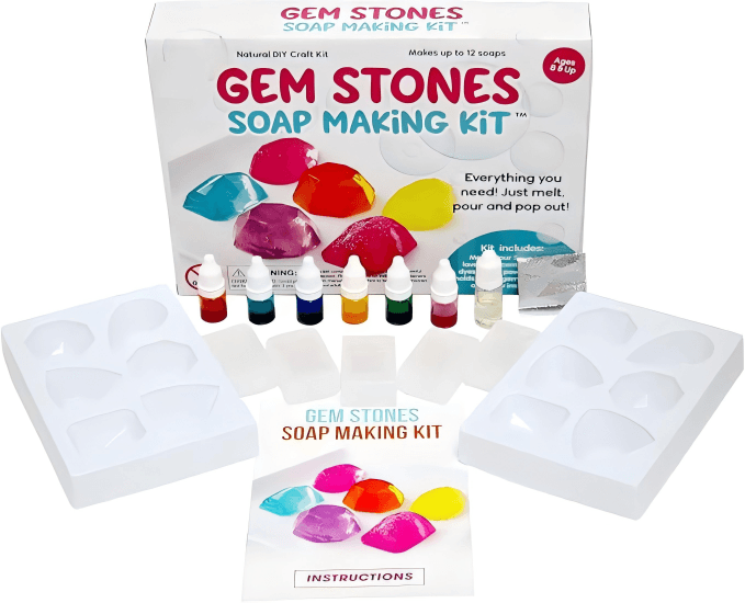 Gem Soap Making Kit, Soap Molds, DIY Art and Craft Project, STEM Science Experiment