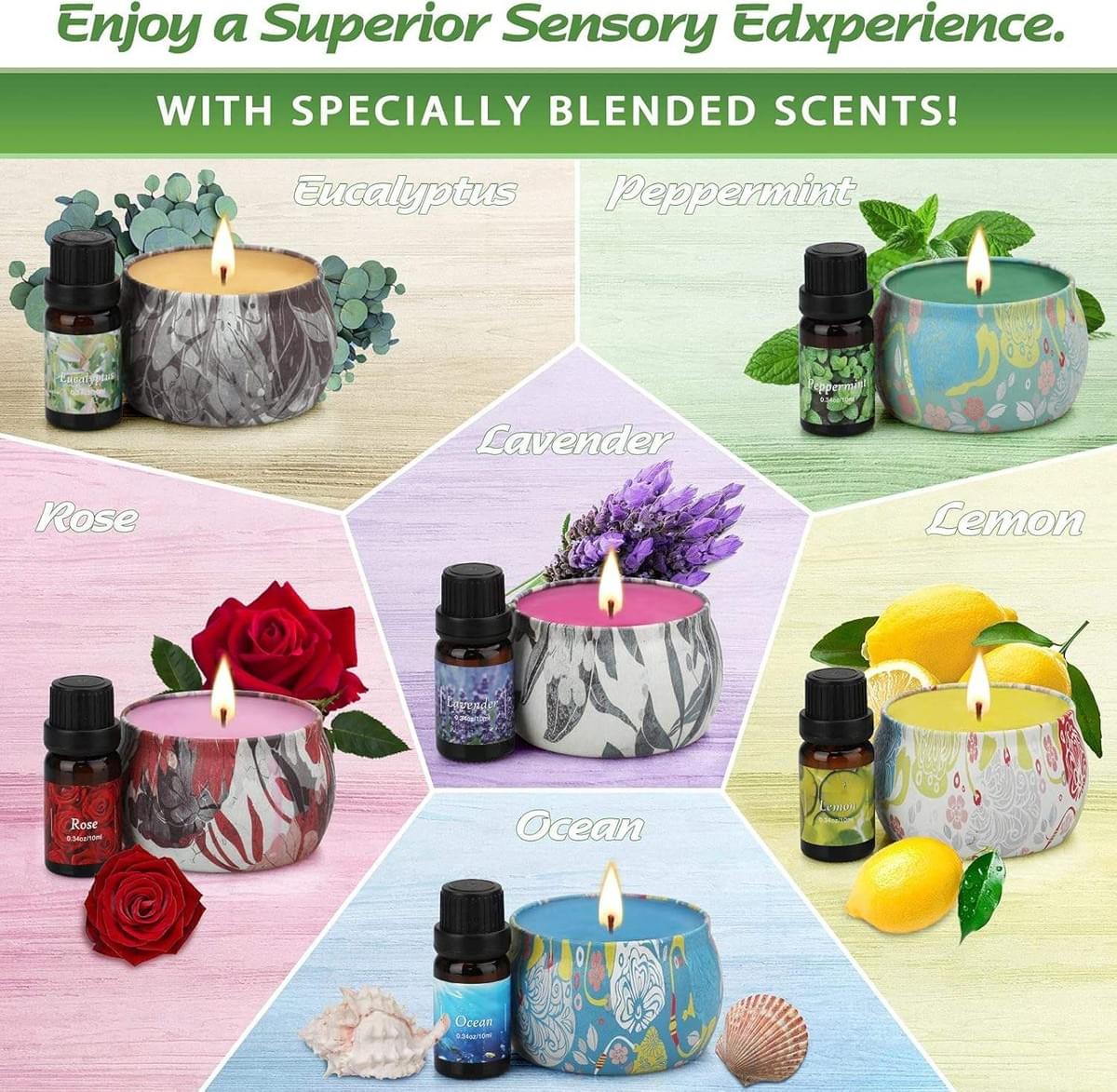 DIY Candle Making Kit, with a Variety of Scented Essential Oils, 