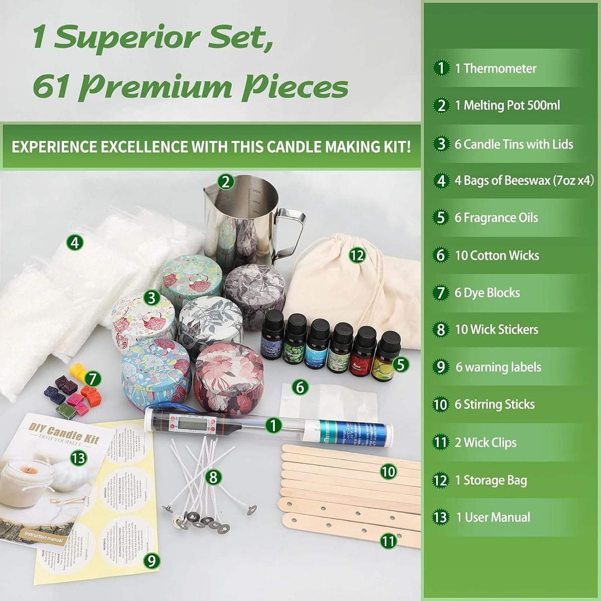 DIY Candle Making Kit, with a Variety of Scented Essential Oils, 
