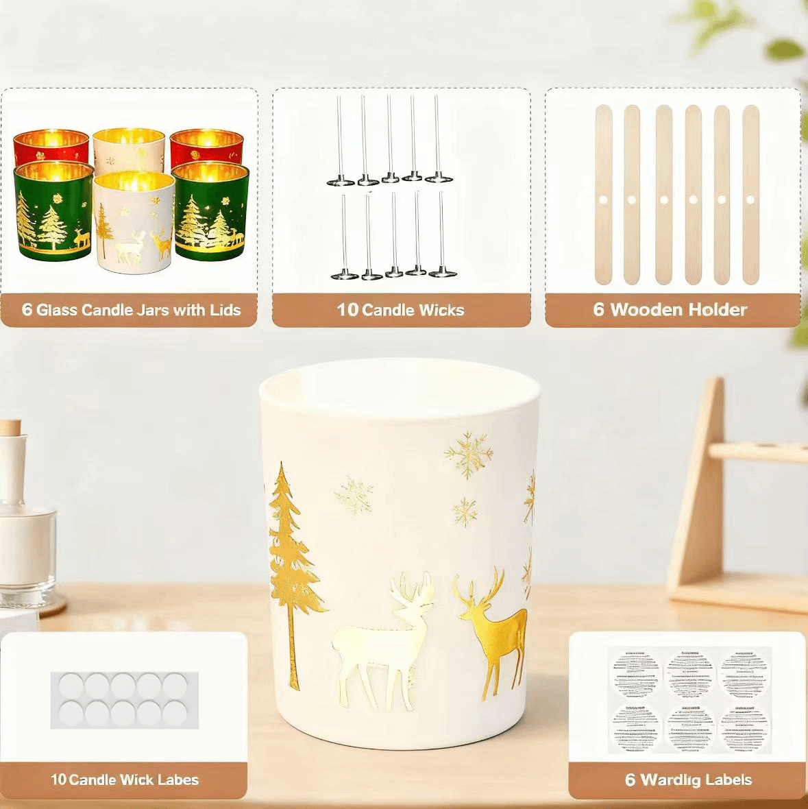 Christmas Candle Making Kit, for Christmas Holiday Candle Making Biscuit Tea Party Gift