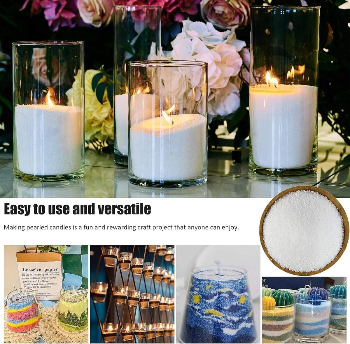 5 Color DIY Sand Wax Candle Making Kit - Filling Pearl Wax with Candle Wick, Scented Candle Supplies