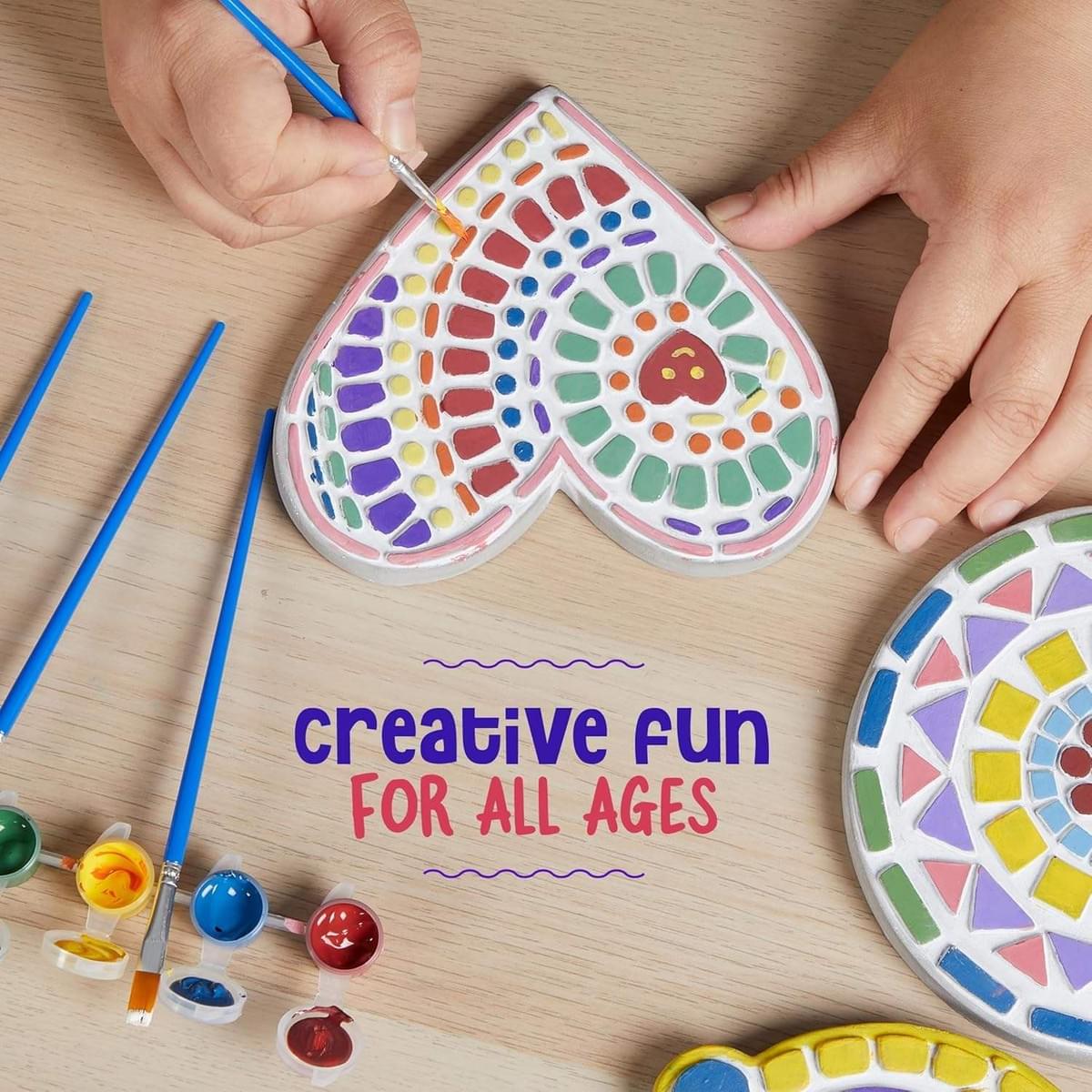 Stepping Stones Painting Kit for Kids Outdoor Crafts Paint 5 Garden Stone Craft Kit