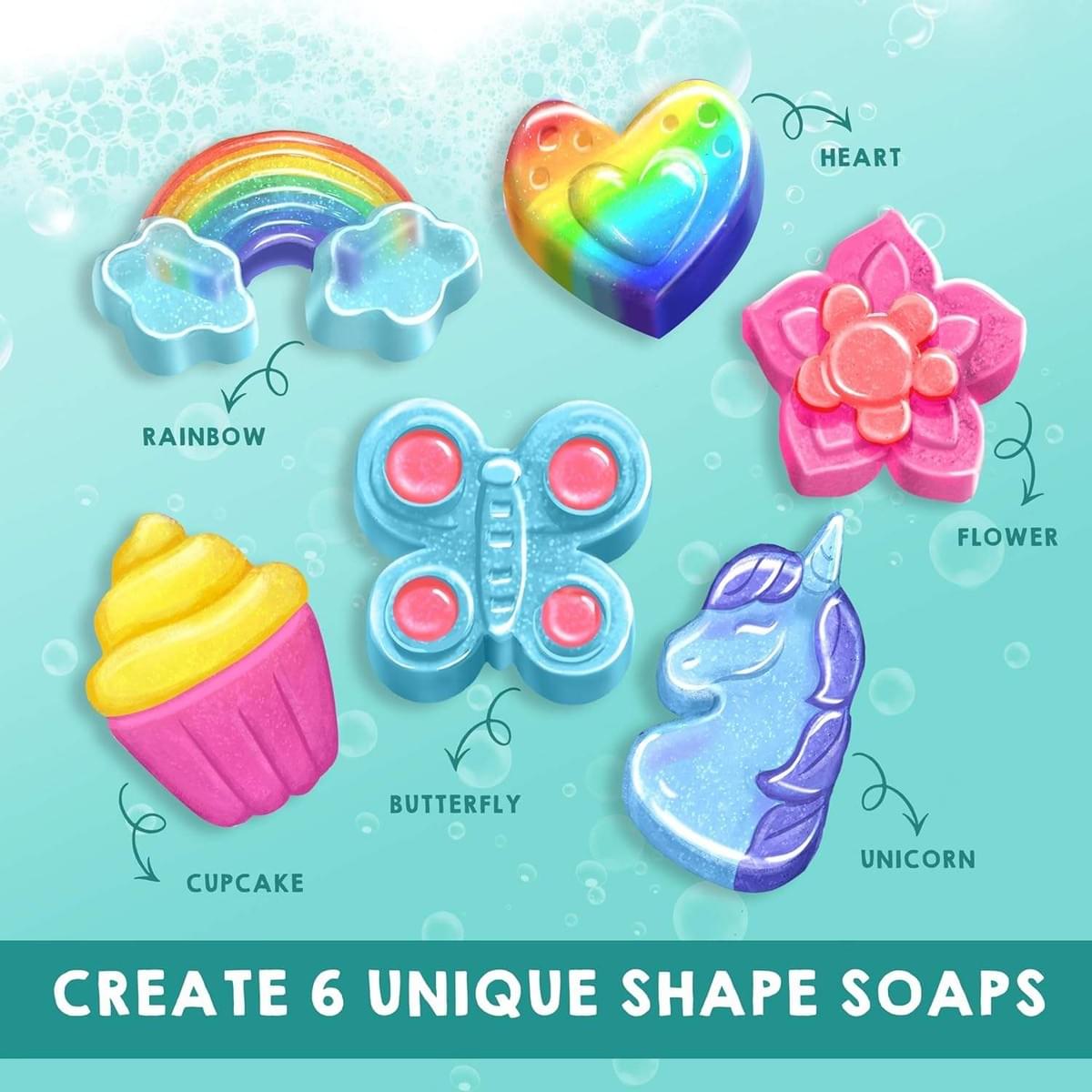 Children's Soap Making Kit, 2-in-1 Spa Science Kit, DIY Make Your Own Fizzy Bath Salts and Soap.