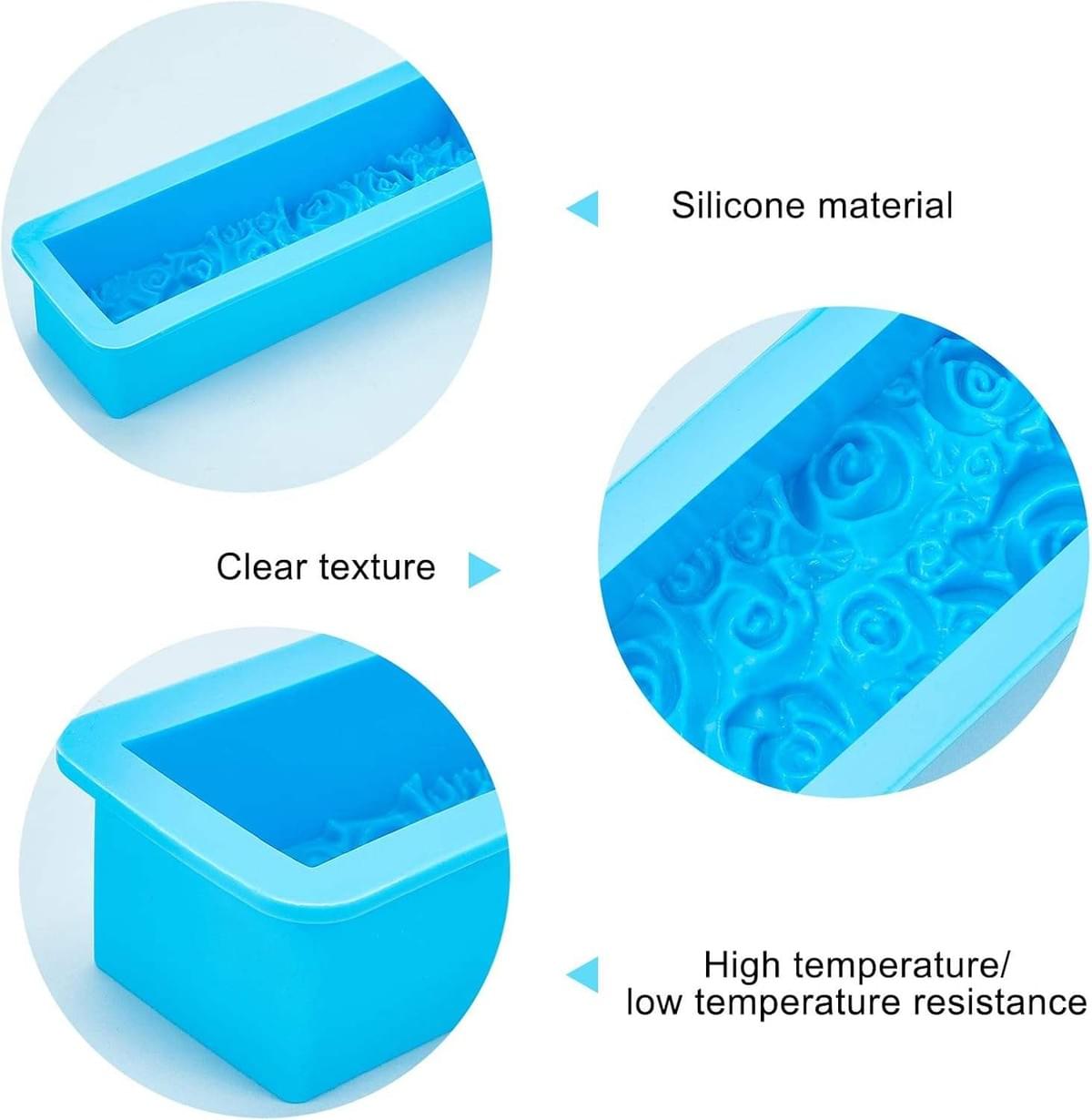 Rose Soap Mold, 22 oz Flower Silicone Soap Mold 3D Embossing Process, Suitable for Soap Making