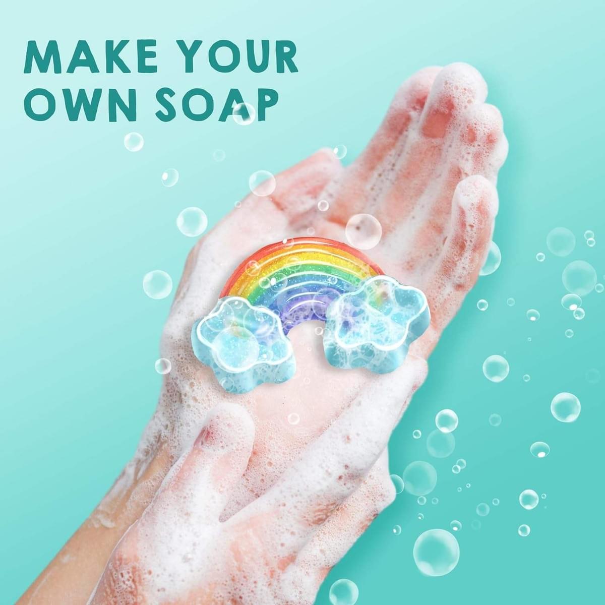 Children's Soap Making Kit, 2-in-1 Spa Science Kit, DIY Make Your Own Fizzy Bath Salts and Soap.