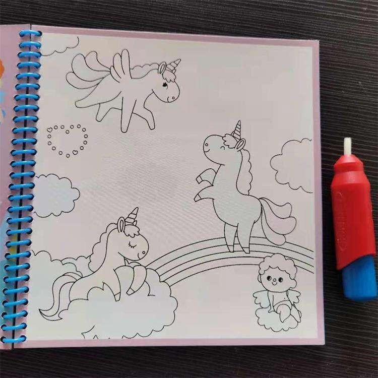 No-Mess Drawing Coloring with Water Pen Made Durable Paper