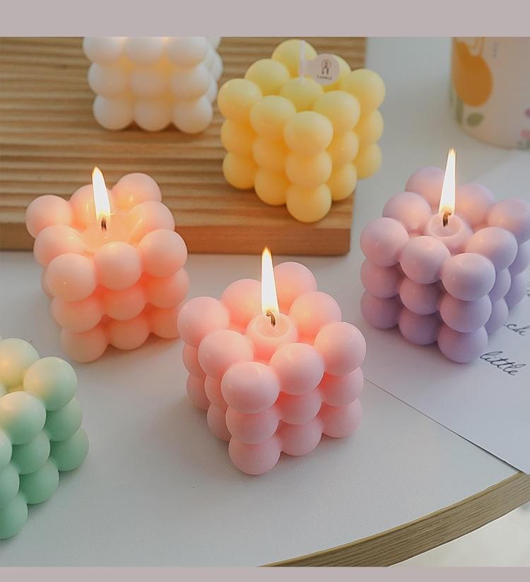 New Cube Candles Private Label Scented Candle Cube Soy Wax Bubble Candle