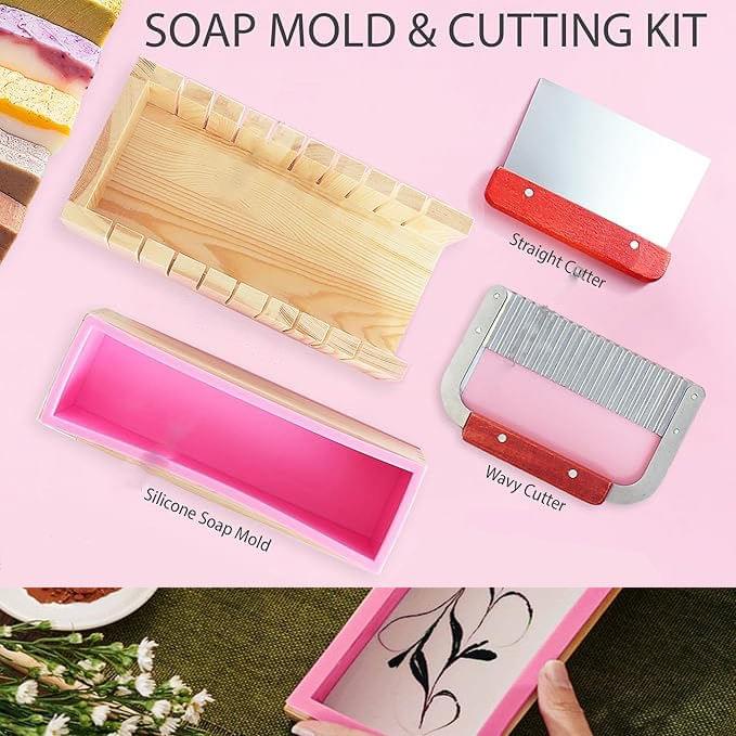 Professional Soap Making Set, DIY Mold & Cutting Set for Plastic/Resin Soap Box Production