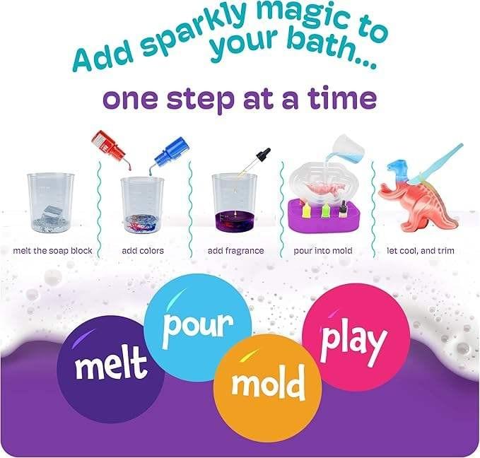 Children's Dinosaur Soap Making Kit, Dinosaur Science Toy Set, DIY Activity Craft - Art Craft Gift 