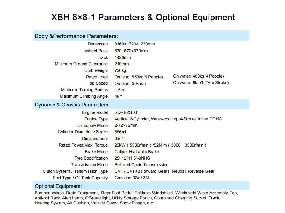 XBH8X8-1 All terrain vehicle