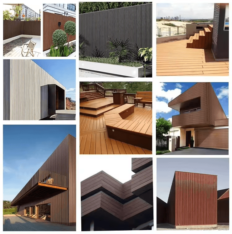 Outdoor Easy Installation Light Brown Outdoor Composited Wpc Decking Solid Wood Floor Decking for Te