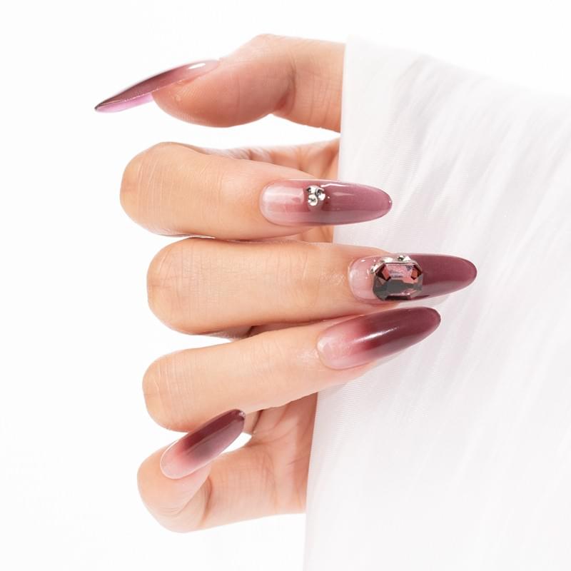 Gradient Press On Nails  Long Oval  Nails, Reusable Fake Nails 5 Sizes To Choose  Bridal Manicure