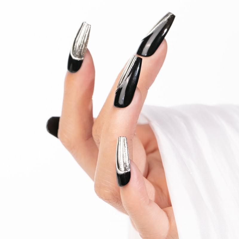 Gradient Press On Nails  Long Oval  Nails, Reusable Fake Nails 5 Sizes To Choose  Bridal Manicure