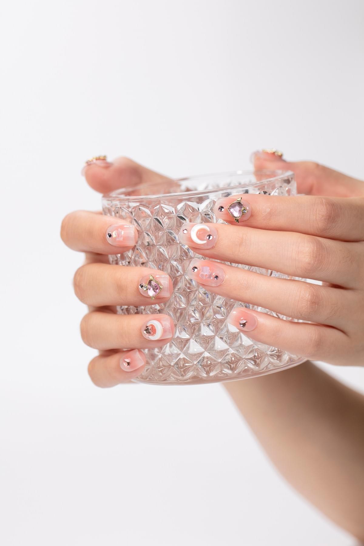 Press on Nails Short Manicure, Supremely Fit Natural Reusable Stick On Nails，Handmade Women Gift