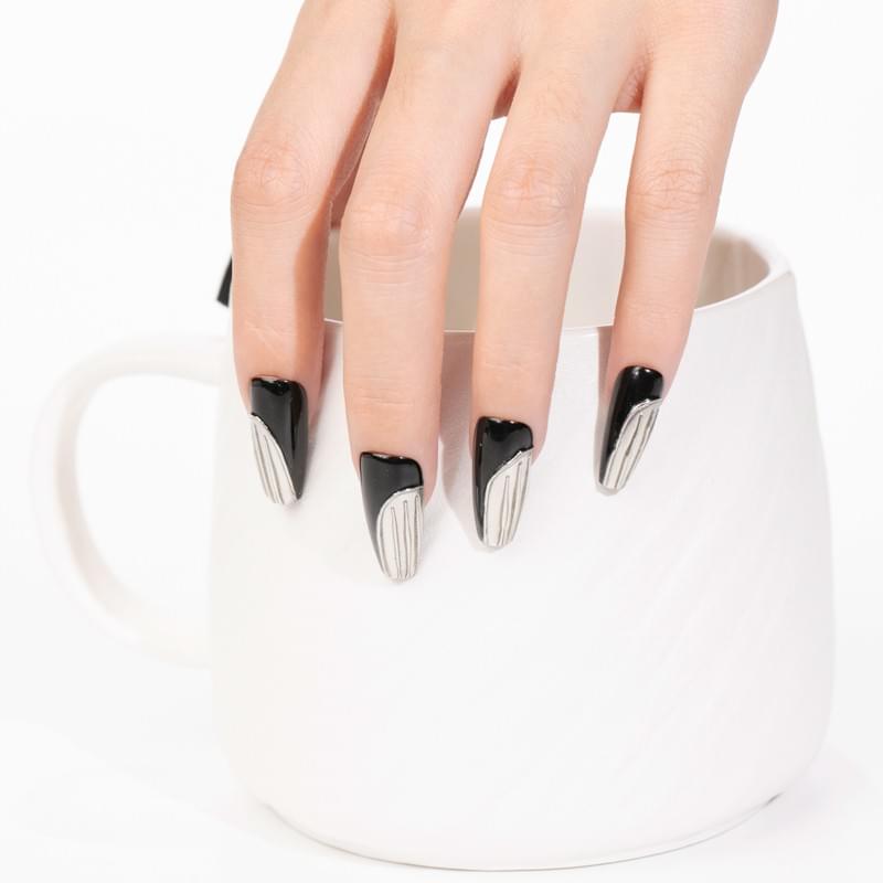 Gradient Press On Nails  Long Oval  Nails, Reusable Fake Nails 5 Sizes To Choose  Bridal Manicure