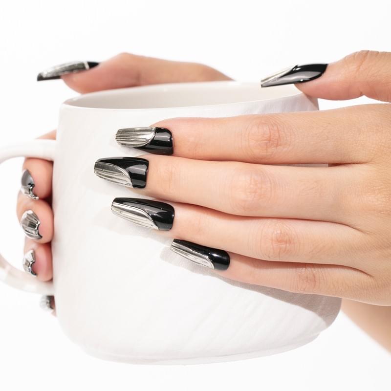 Gradient Press On Nails  Long Oval  Nails, Reusable Fake Nails 5 Sizes To Choose  Bridal Manicure