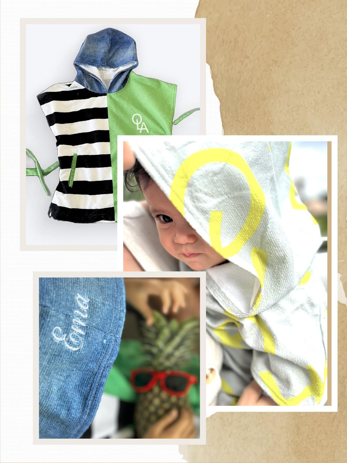 Hoodie Quick Dry Strips Beach Poncho
