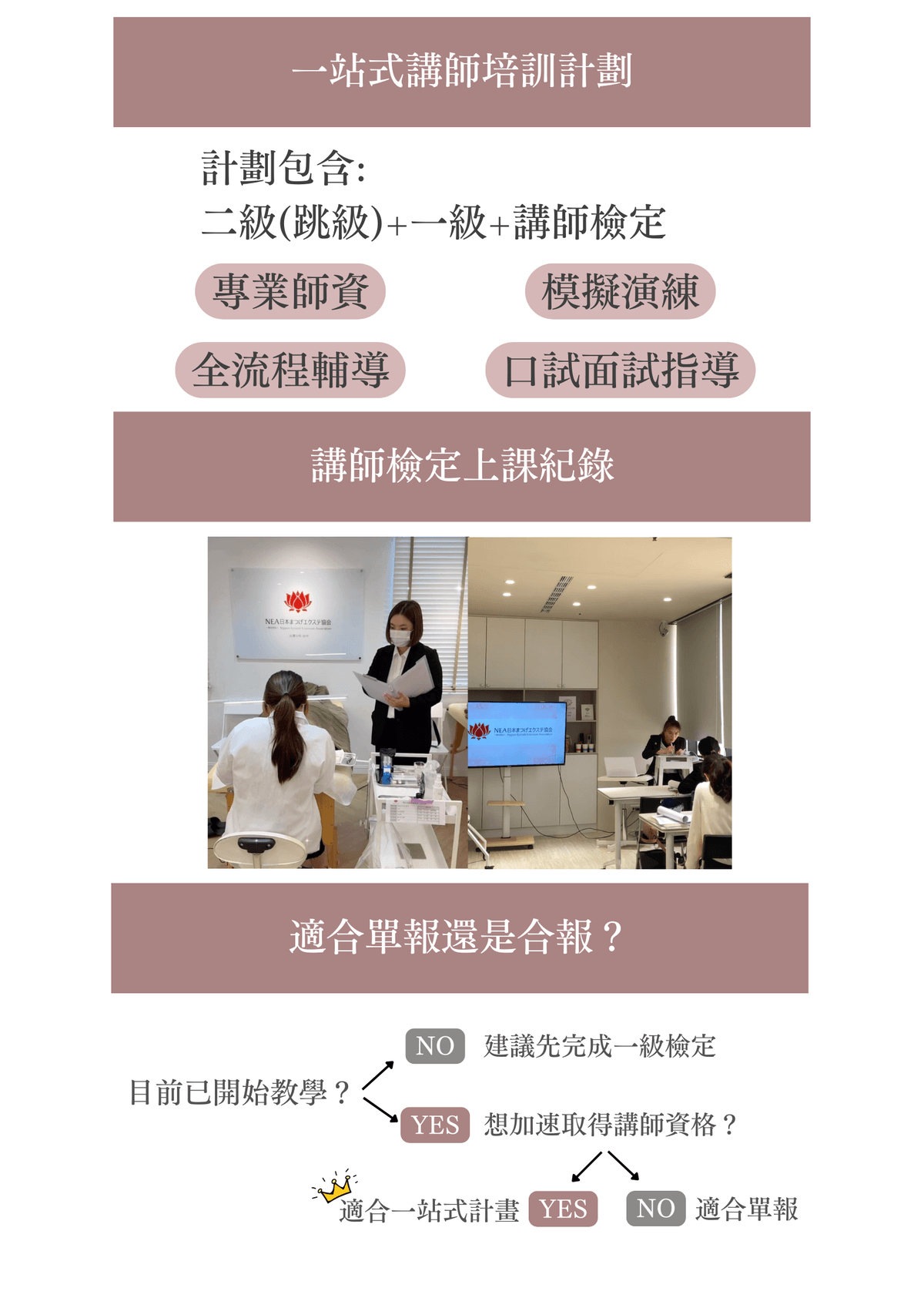  NEA日式美睫檢定/衝刺班【講師檢定】【一站式講師培訓計劃】