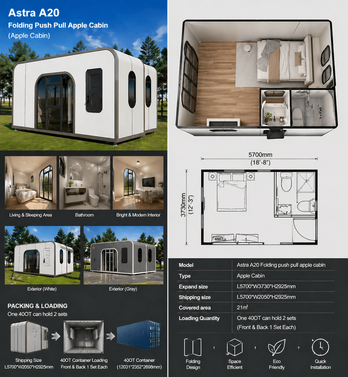 Astra Vista on an elevated wooden deck in a misty mountain forest at sunset, featuring panoramic glass panels and modern outdoor lounge area.