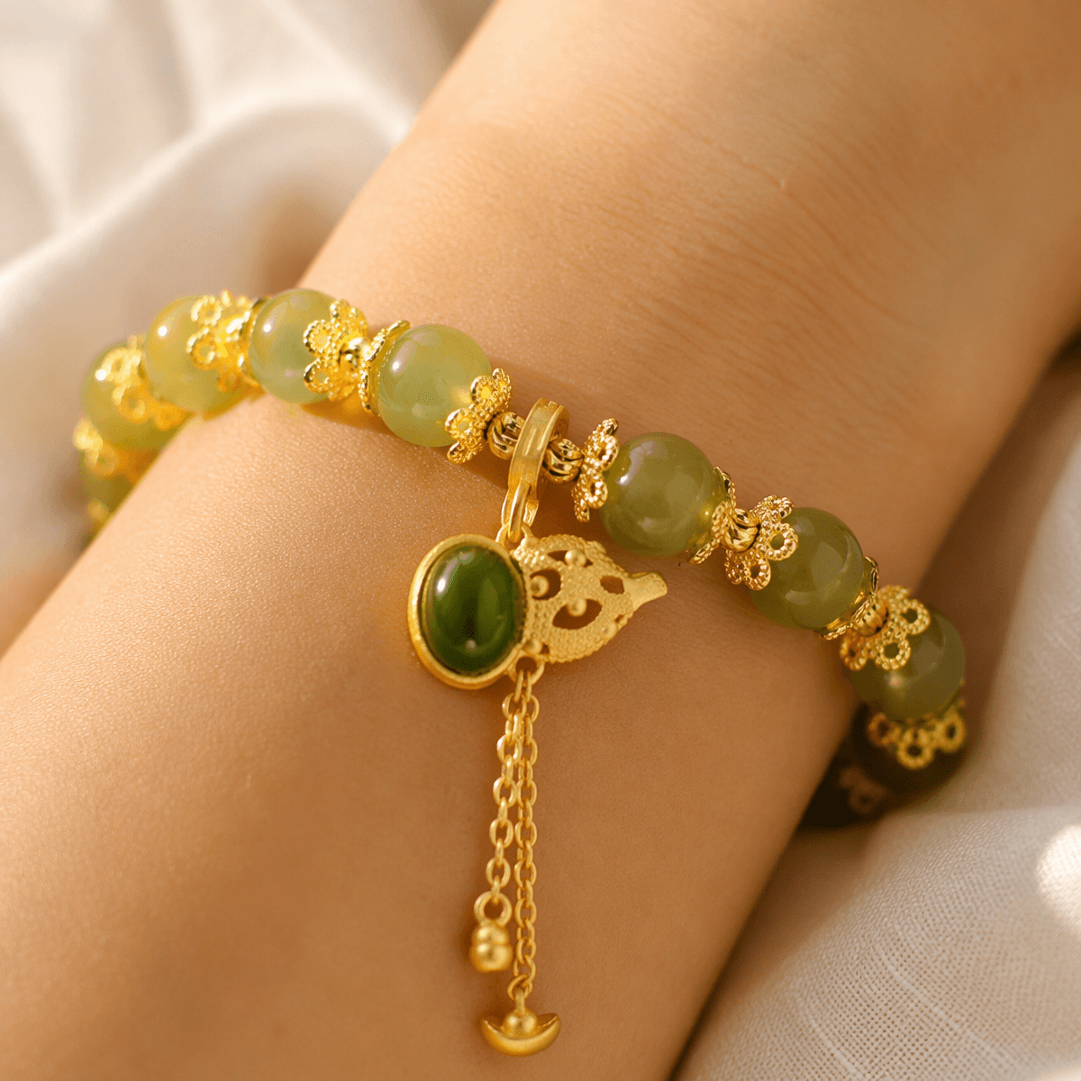 Green Hour Charm Bracelet — Quiet Hours Collection