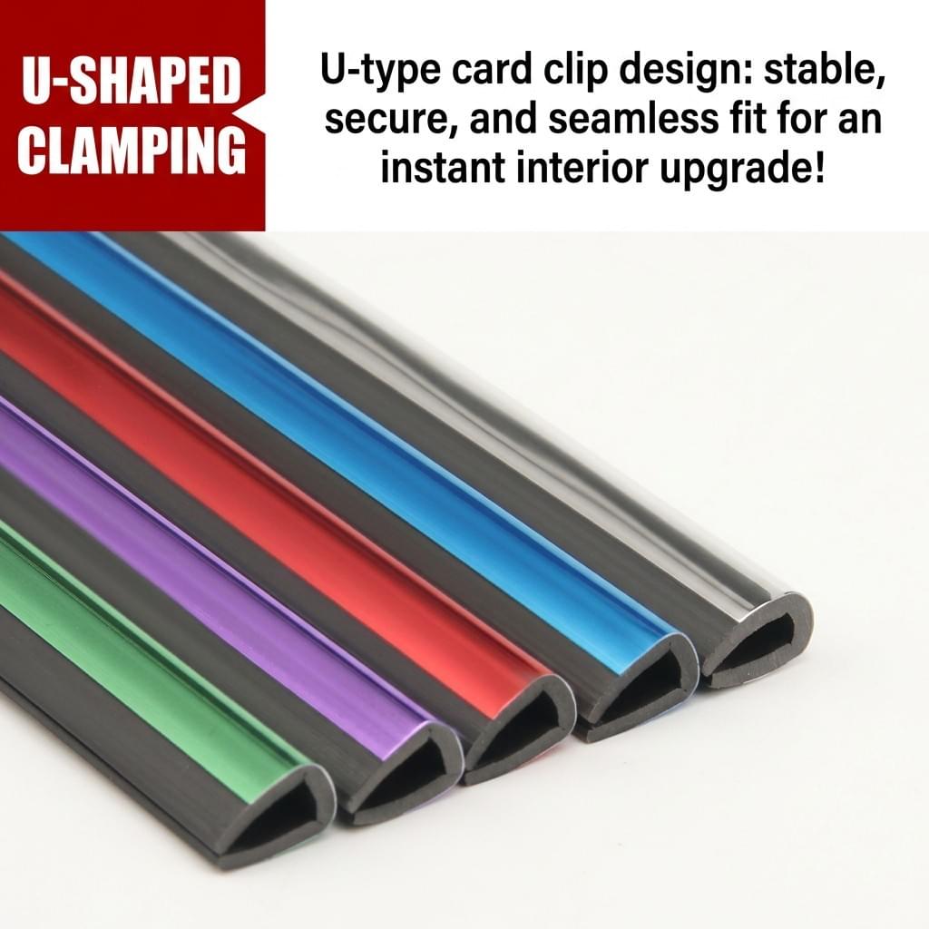 Fits for Universal U-Shape Car Air Vent Decorative Trim Strips - 10pcs Plating Color Set