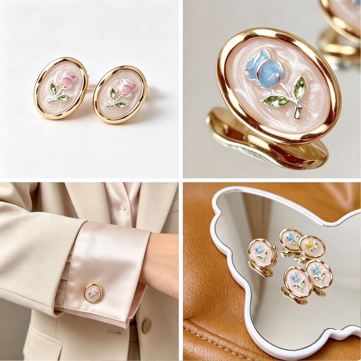 Oval Rose Button Covers
