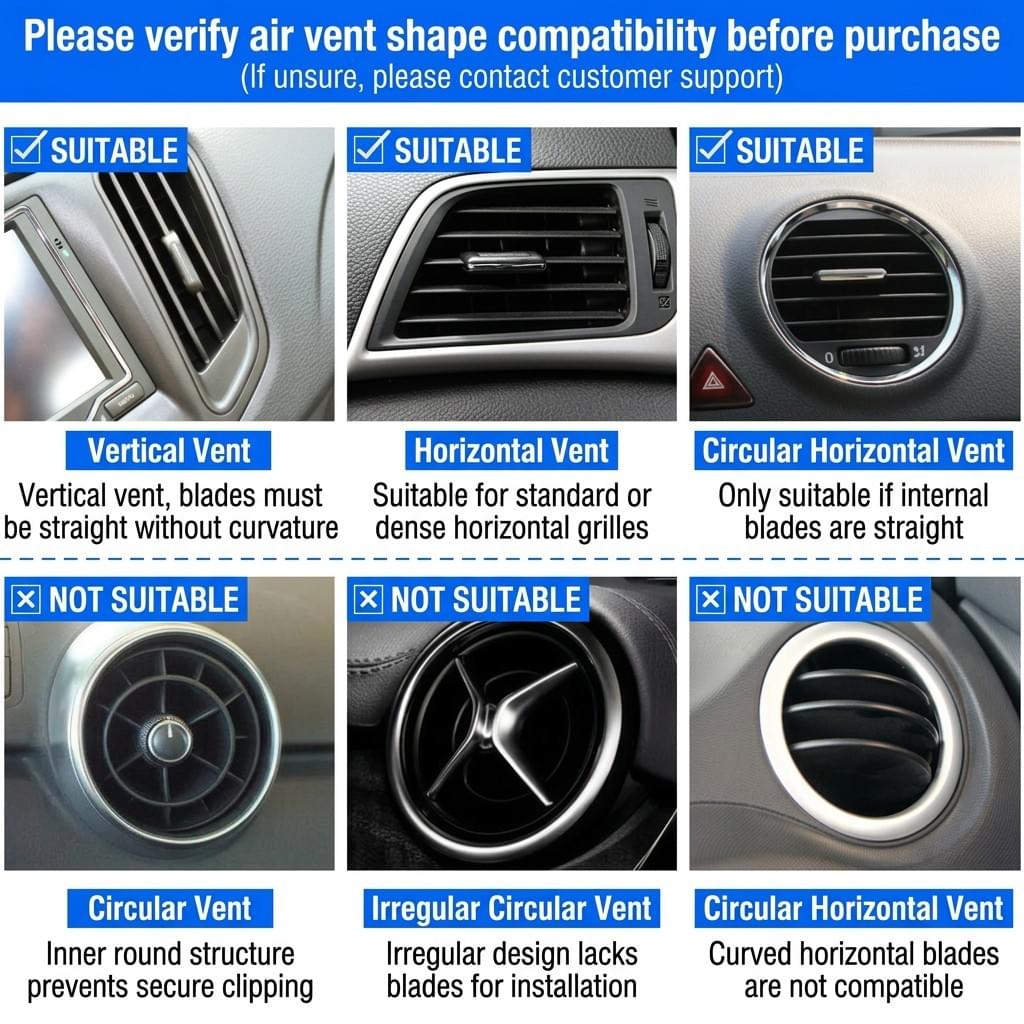Fits for Universal U-Shape Car Air Vent Decorative Trim Strips - 10pcs Plating Color Set