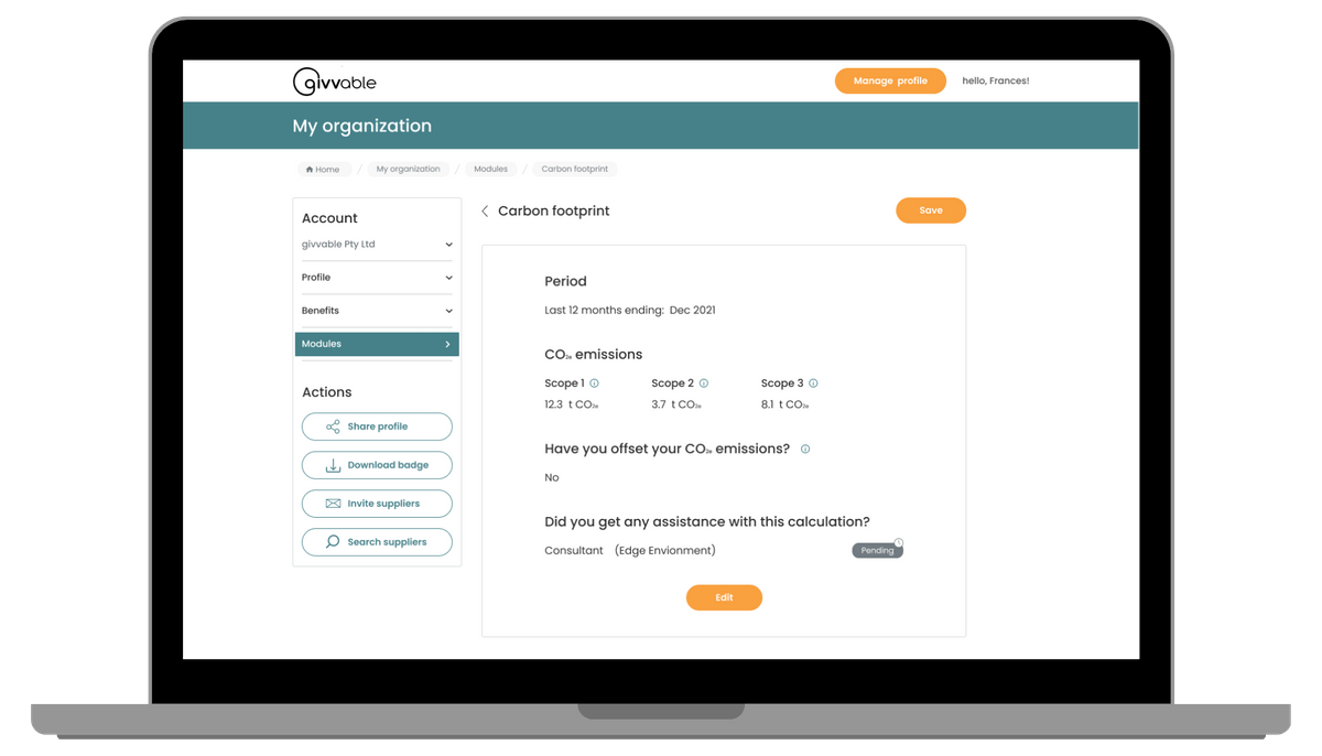Supplier Scope 3 GHG Emissions Tracking