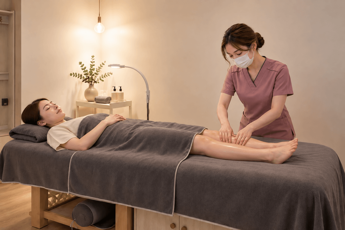 愛美女王芳療SPA腿部舒壓與力道溝通服務情境 愛美女王芳療SPA腿部舒壓與力道溝通服務情境