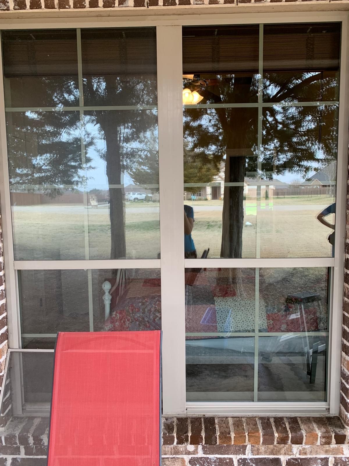 Before and off after of living room window cleaning in Duncanville TX