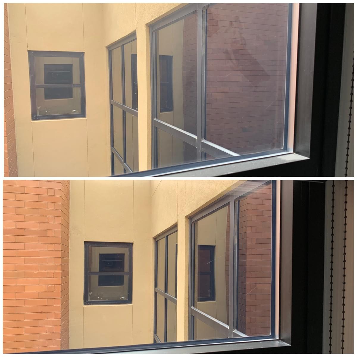 Before and After of very dirty window cleaning in Midlothian TX