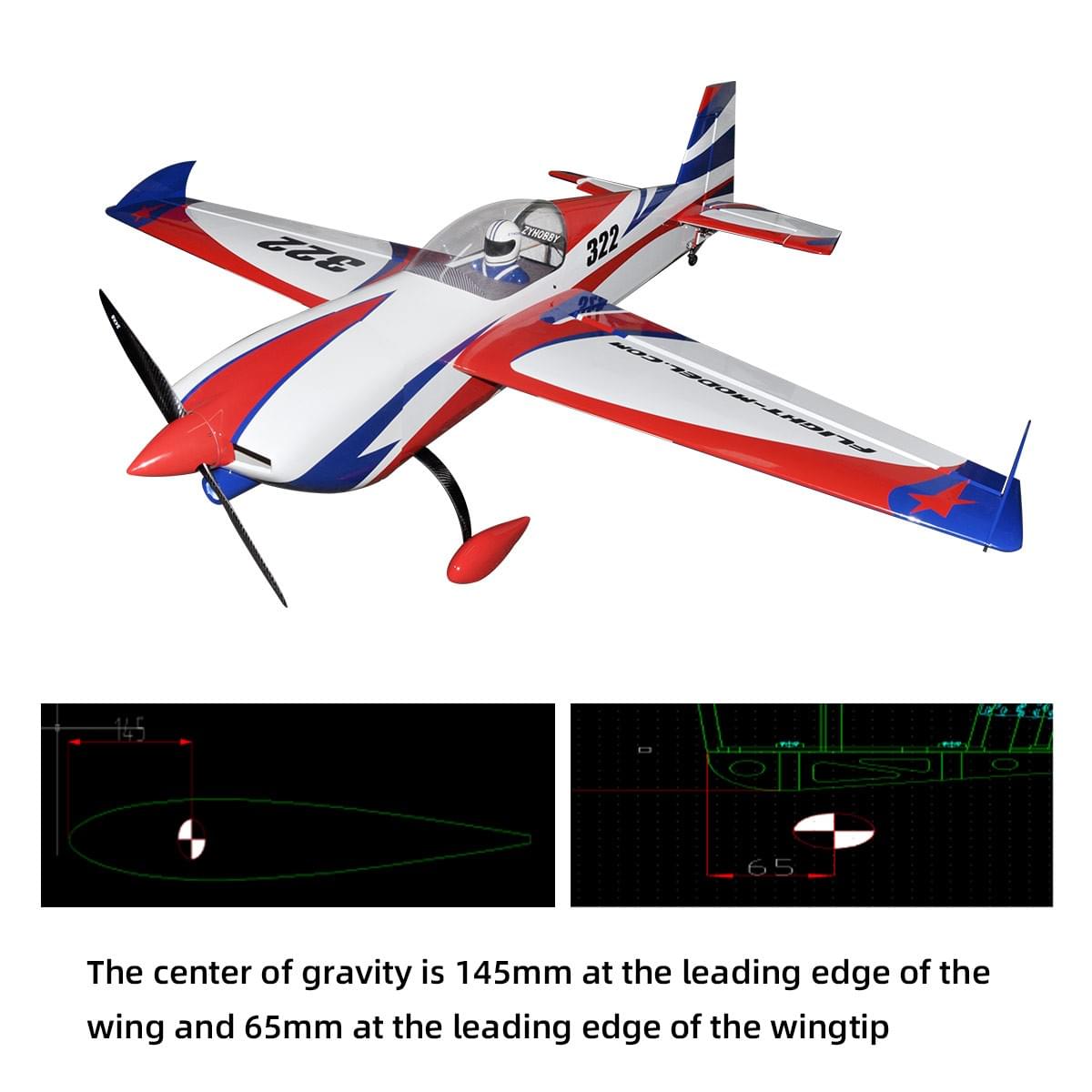VOTEC 322 91inch Balsa model airplane 60-80cc 3D Fixed Wing Light Wood Remote-Controlled Aircraft(Or