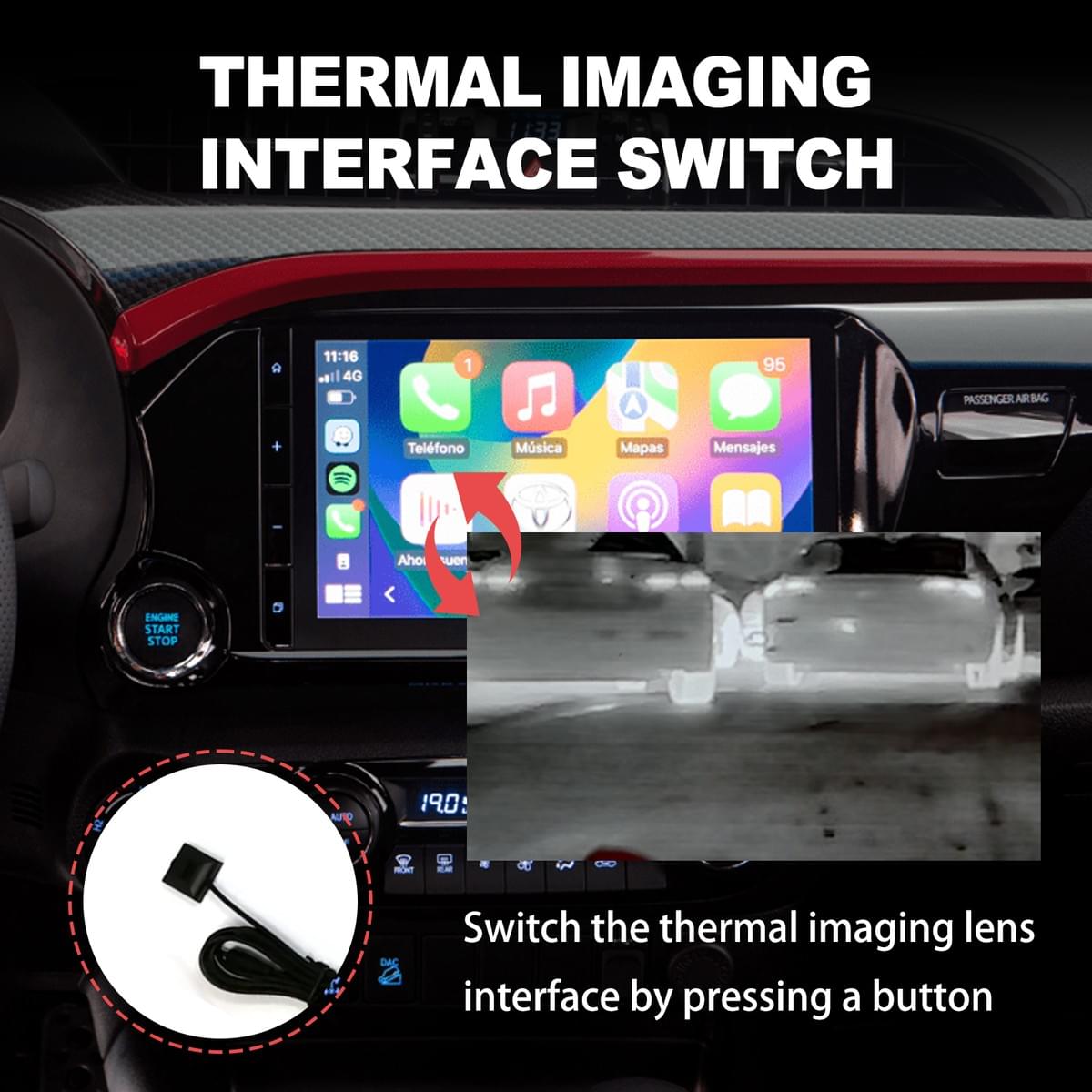 LHODR Universal car Thermal imaging 360P for Android and Linux screen AV Interface