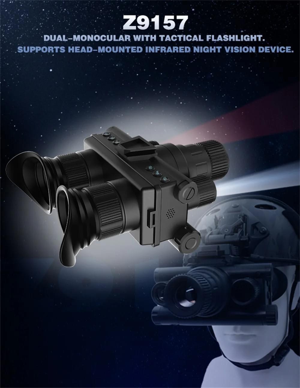 4K UHD 40MP Head Mounted Tactical Telescope Goggles 8X Zoom 600M Infrared Night Vision Binoculars