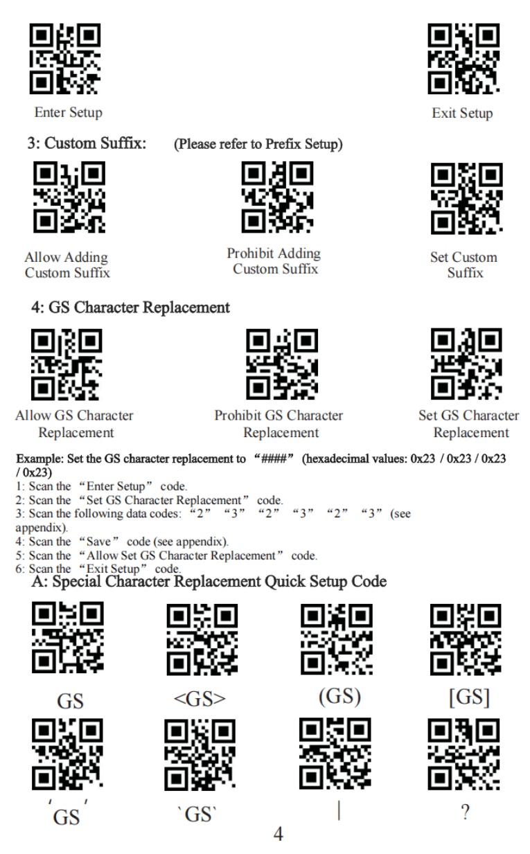 Custom suffix and GS replacement example