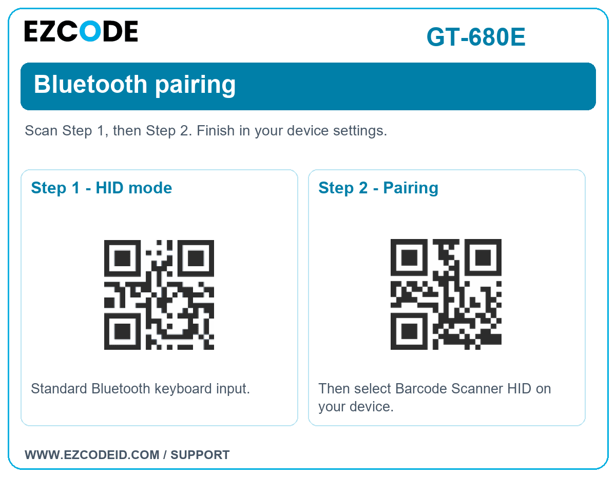 Step 1 - HID mode setting code