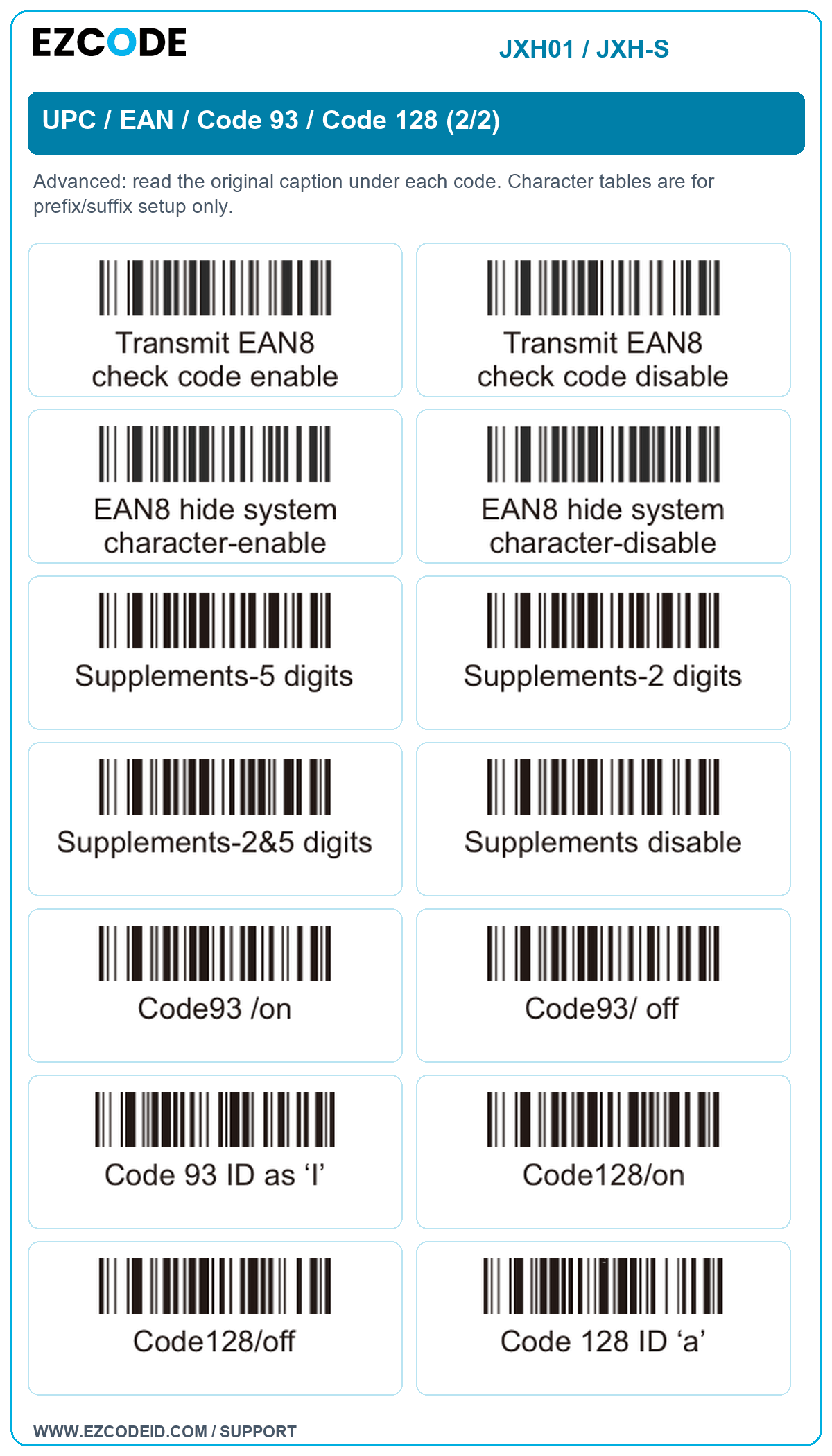 UPC / EAN / Code 93 / Code 128 (2/2): original manual caption