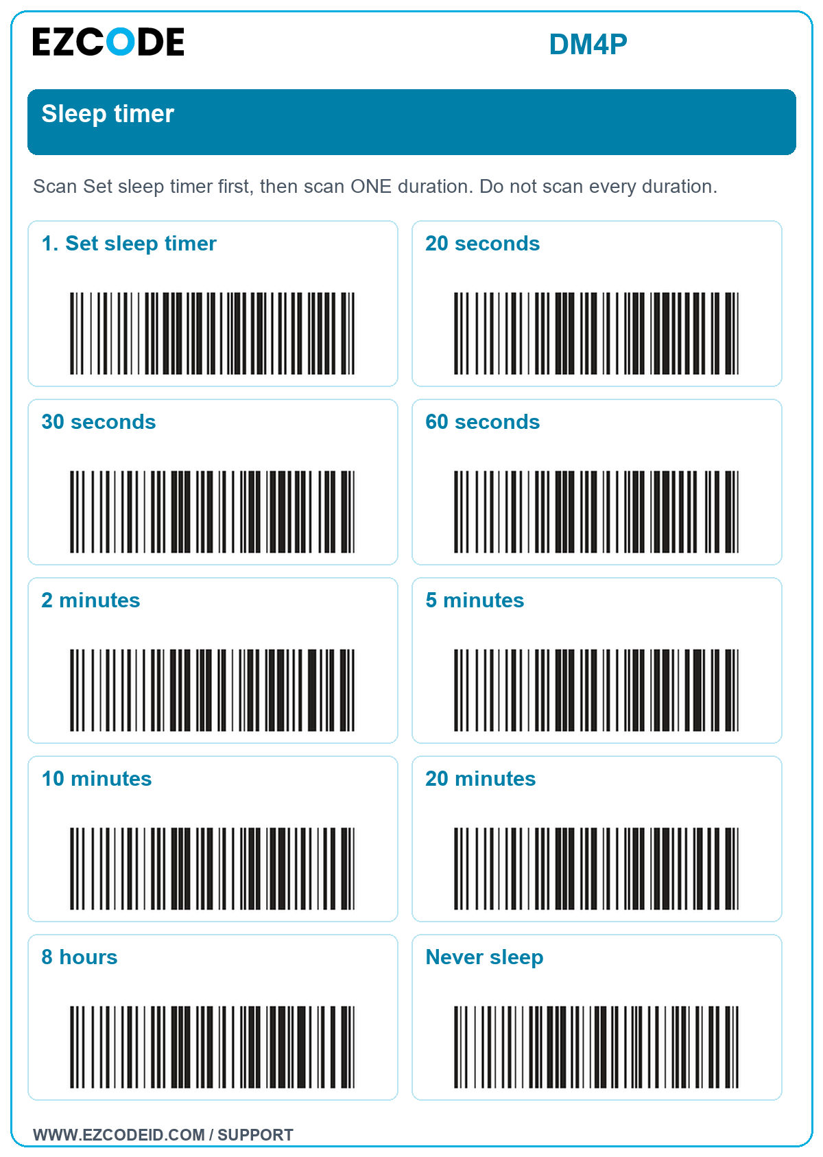 1. Set sleep timer