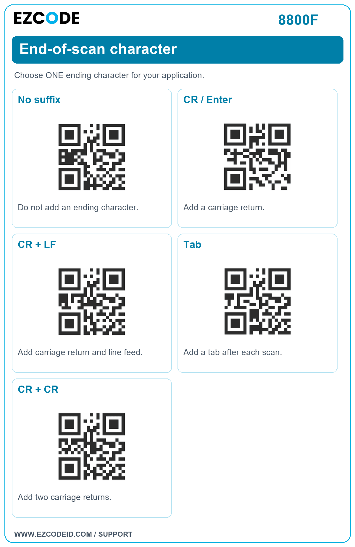 No suffix setting code